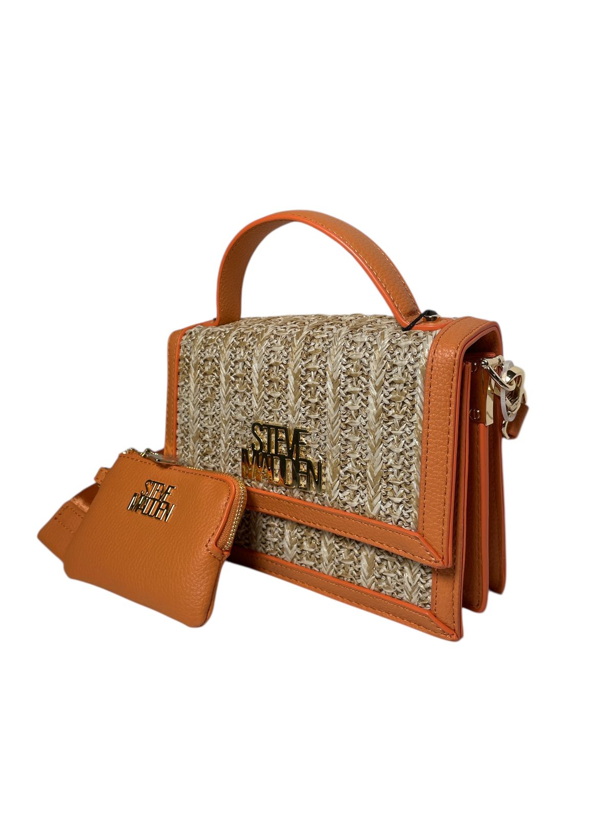 Bolsa Steve Madden Rafia con Detalles Camel – Estilo Boho Chic para Mujer
