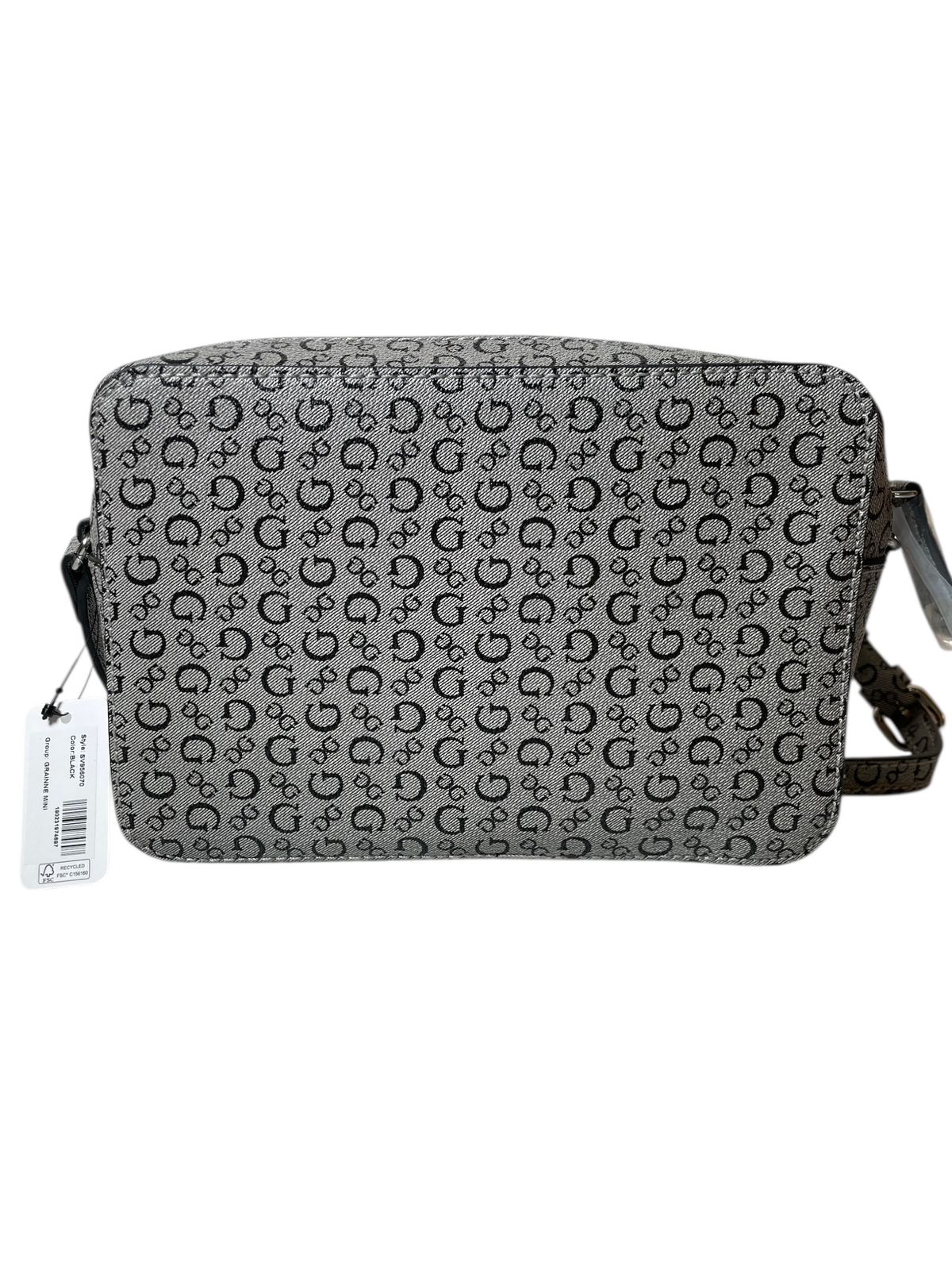Bolsa GUESS Crossbody Gris con Monograma – Estilo y Versatilidad en Cada Paso
