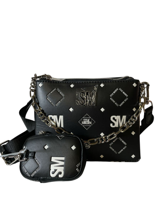 Bolsa Crossbody Negra con Mini Estuche – Steve Madden | Bolsa con correa gruesa tipo street style