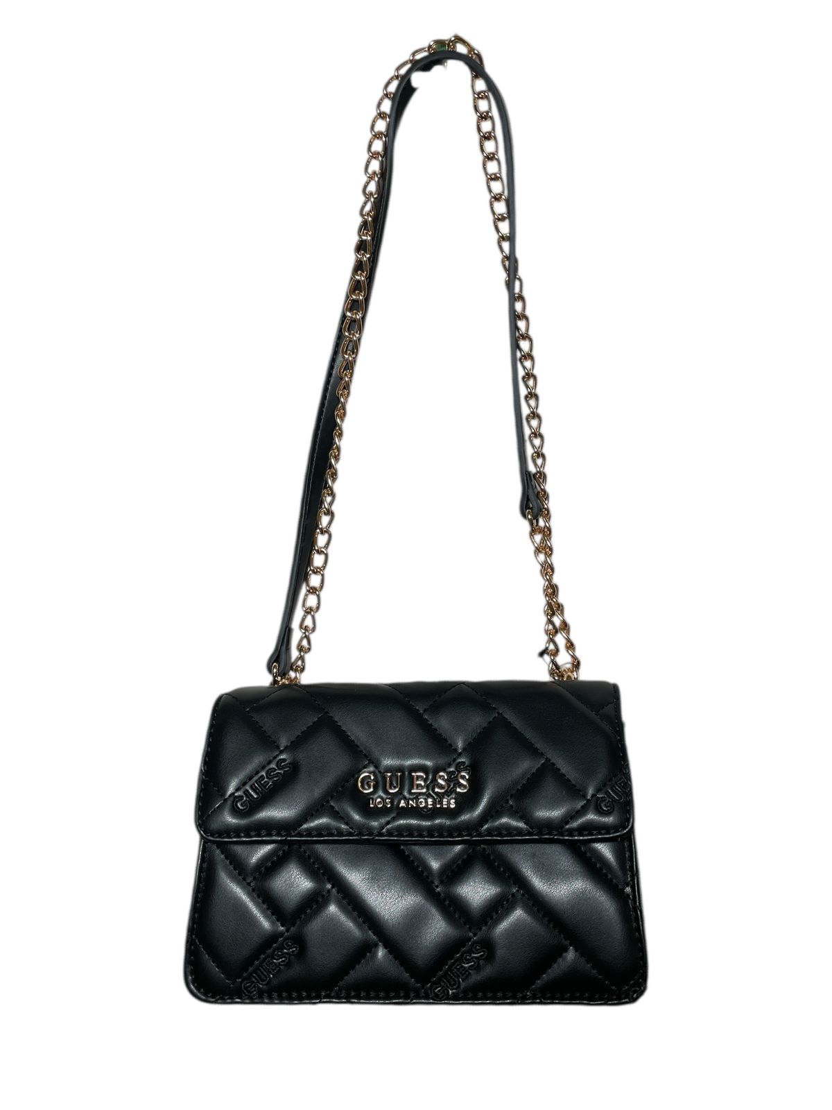 Bolsa Clutch GUESS Acolchada Rosa o Negra con Cadena Dorada – Estilo y Glamour Compacto